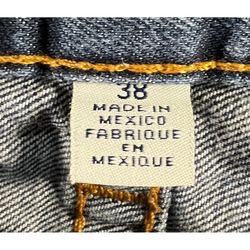 True Religion Straight Flap Jeans Mens 38 Dark Wash Blue Denim